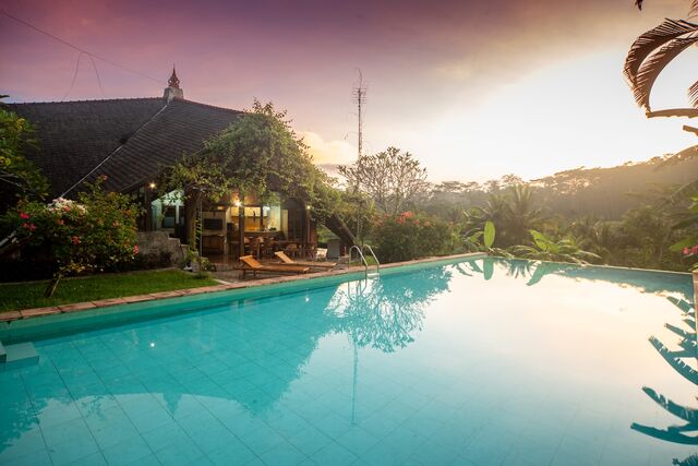 Infinity pool at sunset