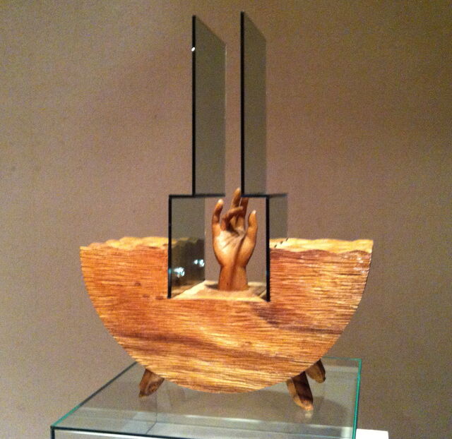 Hand of Buddha wood sculpture